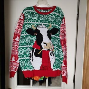 New Uideazone Cow Ugly Christmas Sweater Size Women's XL
